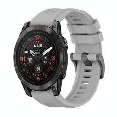 Per Garmin Epix Pro 47mm Pure Color Fibbia in acciaio 22mm Cinturino in silicone (grigio)
