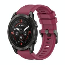 Per Garmin Epix Pro 47mm Pure Color Steel Buckle 22mm Cinturino in silicone (rosso vino)