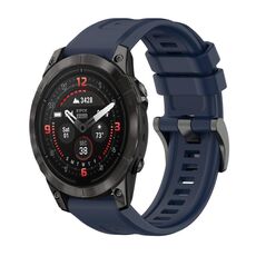 Per Garmin Epix Pro 47mm Pure Color Steel Buckle 22mm Cinturino in silicone (blu notte)