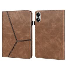 Per Xiaomi Poco Pad 12.1 Custodia per tablet in pelle goffrata a strisce colorate (marrone)