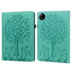Per Xiaomi Redmi Pad SE 8.7 Custodia in pelle goffrata con motivo albero e cervo (verde)