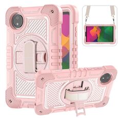 Per Redmi Pad SE 8.7 4G 360 gradi di rotazione PC Contrast Custodia in silicone per tablet (oro rosa)