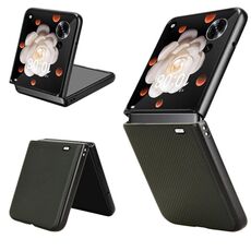 Custodia per telefono in pelle PU per Honor Magic V Flip (verde scuro)