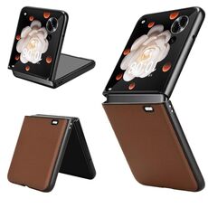 Custodia per telefono in pelle PU Flip For Honor Magic V PC (marrone)