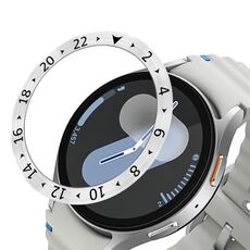 Per Samsung Galaxy Watch 7 40mm Style C Smart Watch Quadrante Anello di Copertura in Acciaio Inossidabile (Argento)