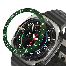 Per Samsung Galaxy Watch Ultra 47mm Style C Smart Watch Quadrante Anello di Copertura in Acciaio Inossidabile (Verde)