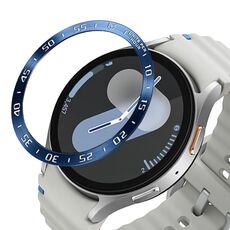 Per Samsung Galaxy Watch 7 40mm Stile A Smart Watch Quadrante Acciaio Inossidabile Anello di Copertura (Blu)