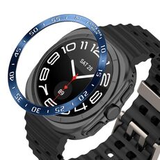 Per Samsung Galaxy Watch Ultra 47mm Stile A Smart Watch Quadrante Acciaio Inossidabile Anello di Copertura (Blu)