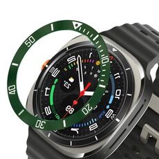 Per Samsung Galaxy Watch Ultra 47mm Style B Smart Watch Quadrante Anello di Copertura in Acciaio Inossidabile (Verde)
