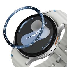 Per Samsung Galaxy Watch 7 40mm Style E Smart Watch Quadrante Anello di Copertura in Acciaio Inossidabile (Blu)