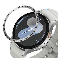 Per Samsung Galaxy Watch 7 40mm Style E Smart Watch Quadrante Anello di Copertura in Acciaio Inossidabile (Argento)