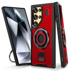 Per Samsung Galaxy S22 Ultra 5G Custodia per telefono in TPU ibrido in fibra di carbonio per PC (rosso)