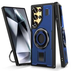Per Samsung Galaxy S22 Ultra 5G Custodia per telefono in TPU ibrido in fibra di carbonio per PC (blu)