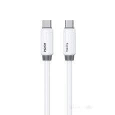 Cavo dati di ricarica rapida WK WDC-28 elastico in silicone originale da 1 m PD65W tipo C a tipo C (bianco)