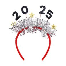 2025 Decorazione per feste di Natale digitale Fascia per capelli Centro commerciale Bar Capodanno Evento Copricapo (nero)
