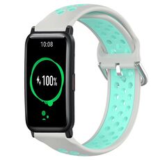 For Honor Watch ES 20mm Cinturino in silicone sportivo traforato traspirante (grigio + anatra d'acqua)