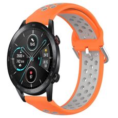 Per Honor Magic Watch2 42mm 20mm Cinturino sportivo in silicone traspirante traforato (arancione + grigio)