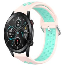Per Honor Magic Watch2 42mm 20mm Cinturino sportivo in silicone traspirante traforato (rosa + anatra d'acqua)