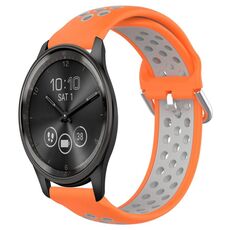 Per Garmin Vivomove Trend 20mm Cinturino in silicone sportivo traforato traspirante (arancione + grigio)