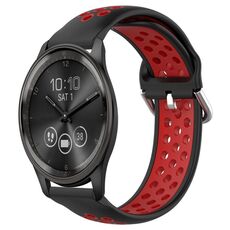 Per Garmin Vivomove Trend 20mm Cinturino sportivo in silicone traspirante traforato (nero + rosso)
