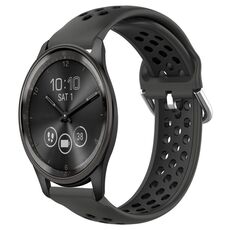 Per Garmin Vivomove Trend 20mm Cinturino sportivo in silicone traspirante traforato (nero)