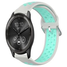 Per Garmin Vivomove Trend 20mm Cinturino in silicone sportivo traforato traspirante (grigio + anatra d'acqua)