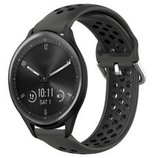 Per Garmin Vivomove Sport 20mm Cinturino sportivo in silicone traspirante traforato (nero)