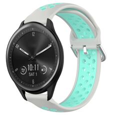 Per Garmin Vivomove Sport 20mm Cinturino sportivo in silicone traspirante traforato (grigio + anatra d'acqua)