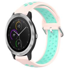 Per Garmin Vivoactive 3 20mm Cinturino sportivo in silicone traspirante traforato (anatra rosa)