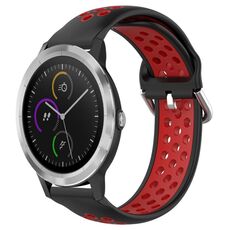 Per Garmin Vivoactive 3 Cinturino sportivo in silicone traspirante traforato da 20 mm (nero rosso)