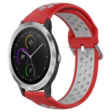 Per Garmin Vivoactive3 20mm Cinturino sportivo in silicone traspirante traforato (rosso + grigio)