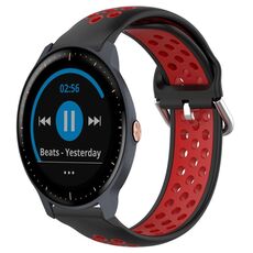Per Garmin Vivoactive 3 Music 20mm Cinturino sportivo in silicone traspirante traforato (nero rosso)