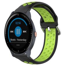 Per Garmin Vivoactive 3 Music 20mm Cinturino in silicone sportivo traforato e traspirante (lime nero)