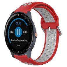 Per Garmin Vivoactive3 Music 20mm Cinturino in silicone sportivo traforato traspirante (rosso + grigio)