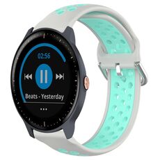 Per Garmin Vivoactive3 Music Cinturino sportivo in silicone traspirante traforato da 20 mm (grigio + anatra d'acqua)