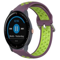 Per Garmin Vivoactive3 Music 20mm Cinturino in silicone sportivo traforato e traspirante (viola + lime)