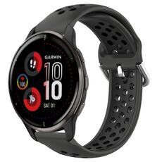 Per Garmin Venu 2 Plus 20mm Cinturino sportivo in silicone traspirante traforato (nero)