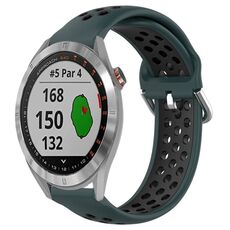 Per Garmin Approach S40 Cinturino sportivo in silicone traspirante traforato da 20 mm (verde oliva + nero)