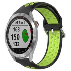 Per Garmin Approach S40 Cinturino per orologio sportivo in silicone traspirante traforato da 20 mm (nero + lime)