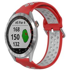 Per Garmin Approach S40 Cinturino per orologio sportivo in silicone traspirante traforato da 20 mm (rosso + grigio)