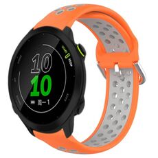Per Garmin Forerunner 158 20mm Cinturino sportivo in silicone traspirante traforato (arancione + grigio)
