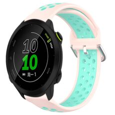 Per Garmin Forerunner 158 20mm Cinturino sportivo in silicone traspirante traforato (rosa + anatra d'acqua)