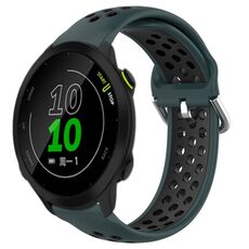 Per Garmin Forerunner 158 20mm Cinturino sportivo in silicone traspirante traforato (verde oliva + nero)