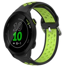 Per Garmin Forerunner 158 20mm Cinturino sportivo in silicone traspirante traforato (nero + lime)