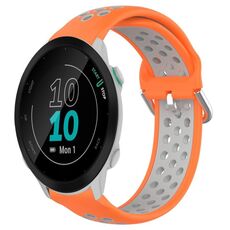 Per Garmin Forerunner 55 20mm Cinturino sportivo in silicone traspirante traforato (arancione + grigio)