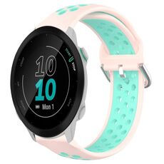 Per Garmin Forerunner 55 20mm Cinturino sportivo in silicone traspirante traforato (rosa + anatra d'acqua)