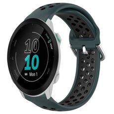 Per Garmin Forerunner 55 Cinturino sportivo in silicone traspirante traforato da 20 mm (verde oliva + nero)