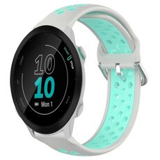 Per Garmin Forerunner 55 20mm Cinturino sportivo in silicone traspirante traforato (grigio + anatra d'acqua)