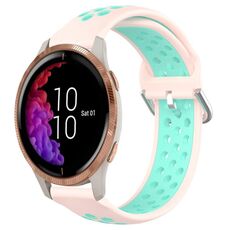 Per Garmin Venu 20mm cinturino in silicone sportivo traspirante perforato (rosa + anatra d'acqua)