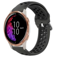 Per Garmin Venu 20mm cinturino in silicone sportivo traspirante perforato (nero)